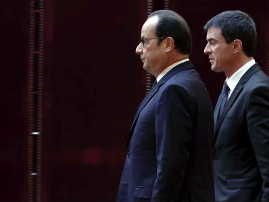 Le président François Hollande (G) et le Premier ministre Manuel Valls (D), le 19 janvier 2015 à Paris / Pool/AFP